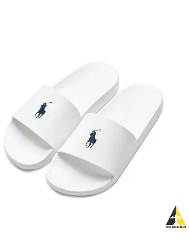 Signature Pony Slide Sandals White - POLO RALPH LAUREN - BALAAN 1