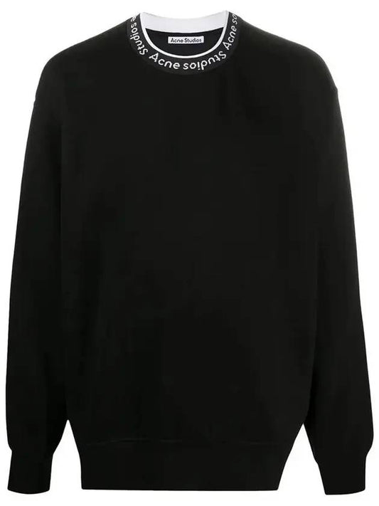 Men's Logo Rib Brushed Sweatshirt Black - ACNE STUDIOS - BALAAN.