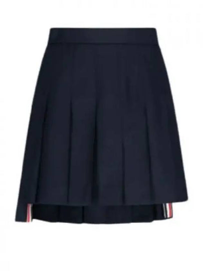 RMB Wool Mini Pleated Skirt Navy - THOM BROWNE - BALAAN 2