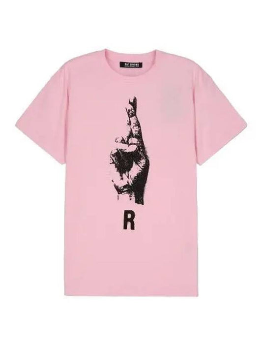 hand sign short sleeve t shirt light pink - RAF SIMONS - BALAAN 1