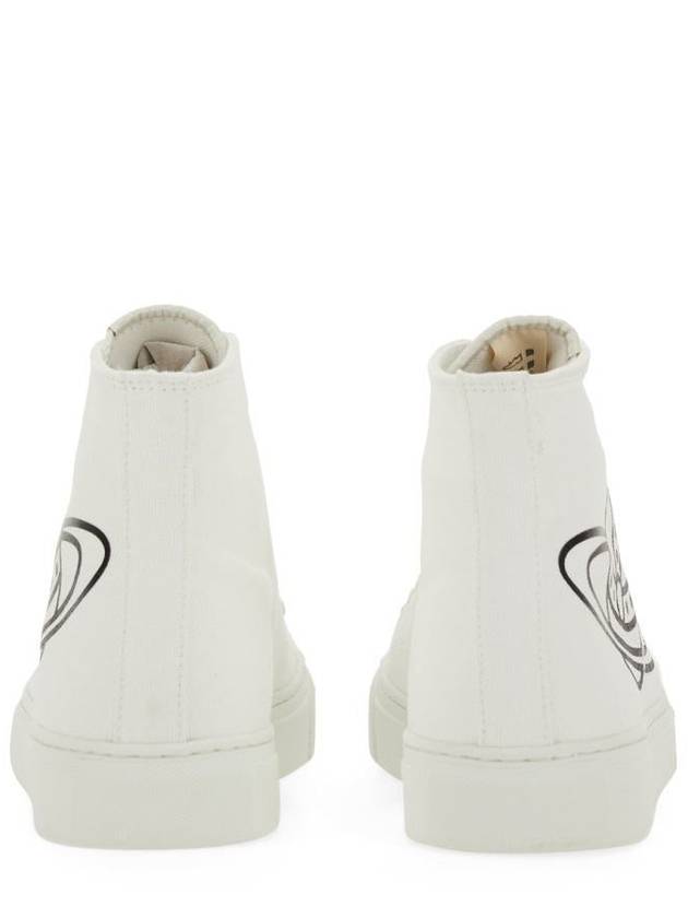 Logo Canvas High-Top Sneakers White - VIVIENNE WESTWOOD - BALAAN 4