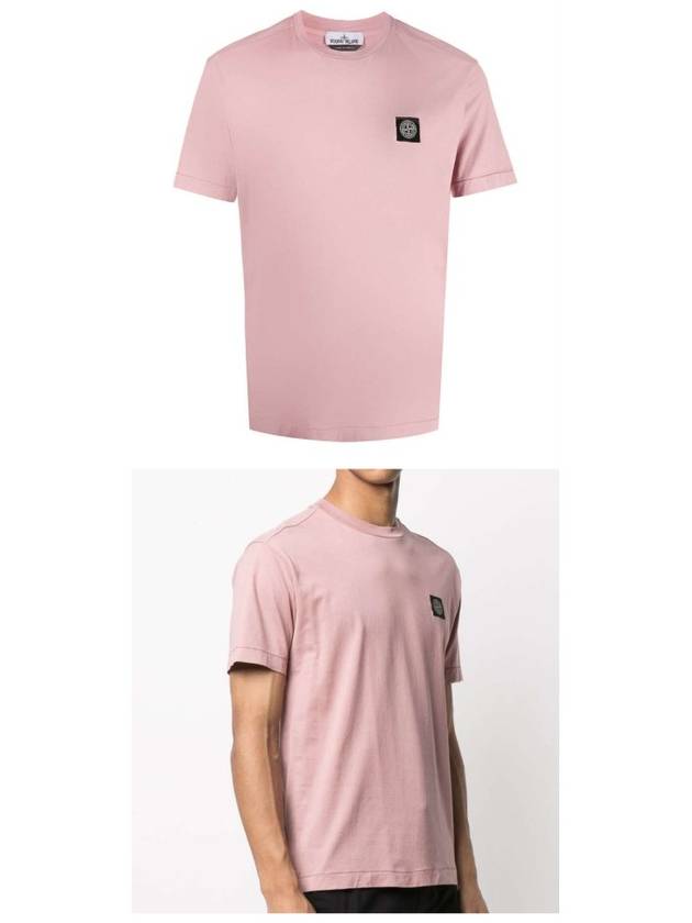 Logo Patch Short Sleeve T-Shirt Rose Quartz - STONE ISLAND - BALAAN 5