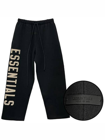 Logo Fleece Relaxed Track Pants Black 130BT244320F - FEAR OF GOD ESSENTIALS - BALAAN 1