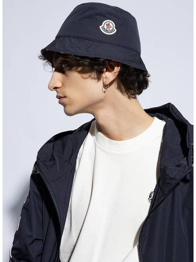 Moncler Reversible Bucket Hat, Men's, Navy Blue - MONCLER - BALAAN 2