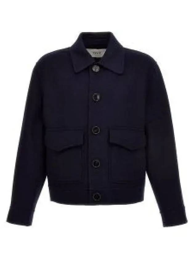 Men s Capoto Wool Coat Navy UJK212 WV0022 430 1131405 - AMI - BALAAN 1