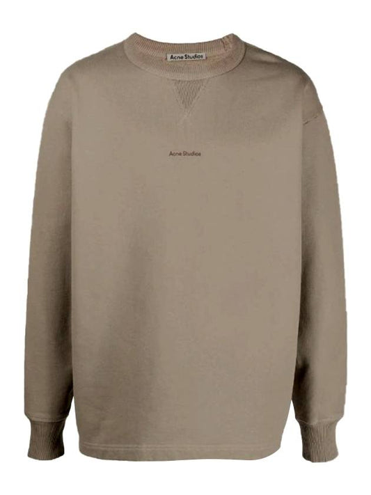 Logo Cropped Neck Oversized Fit Sweatshirt Grey - ACNE STUDIOS - BALAAN 1