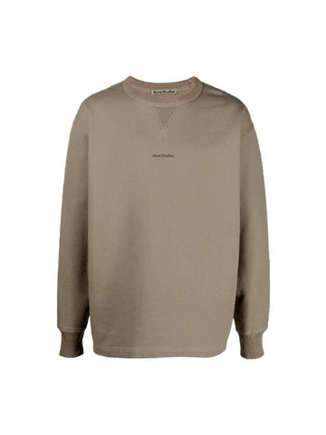 Logo Cropped Neck Oversized Fit Sweatshirt Grey - ACNE STUDIOS - BALAAN 1