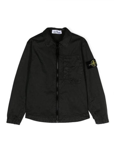 Kids Wappen Patch Shirt Black - STONE ISLAND - BALAAN 1