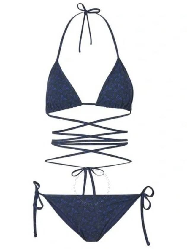 Burberry Monogram Print Triangle Bikini In Deep Royal Blue Size Medium - BURBERRY - BALAAN 3