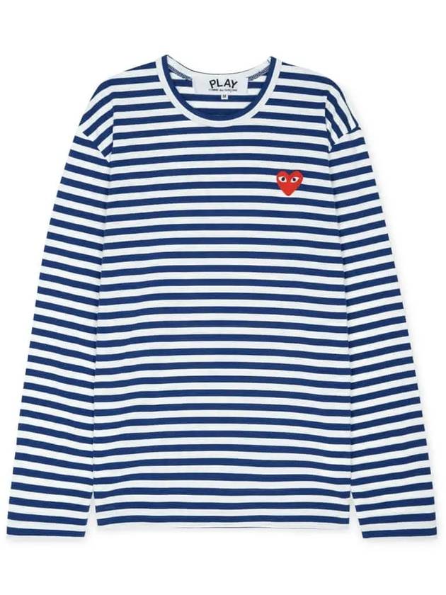 Red Heart Wappen Stripe Long Sleeve T-Shirt P1 T164 2 Blue - COMME DES GARCONS PLAY - BALAAN 2