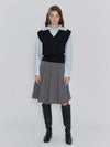 Royal Wool Gathered Skirt Gray - LOYALDECIDE - BALAAN 1