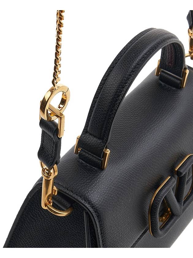 V Sling Small Grainy Calfskin Hand Cross Bag Black - VALENTINO - BALAAN 10