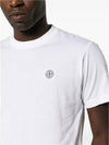 Organic Cotton Short Sleeve T-Shirt White - STONE ISLAND - BALAAN 6