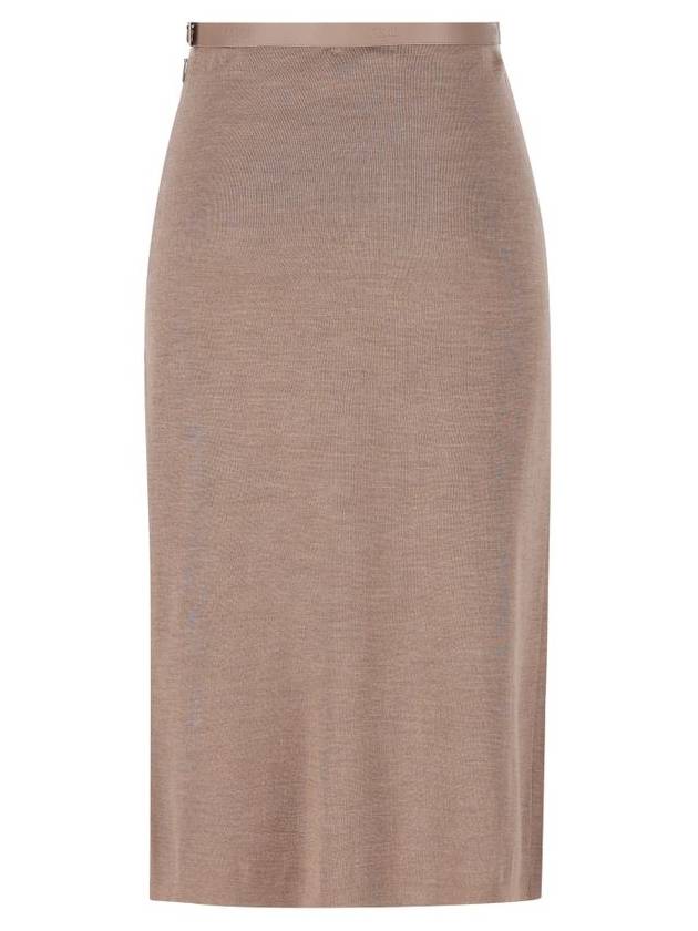 Midi Wool H-Line Skirt Grey - FENDI - BALAAN 3