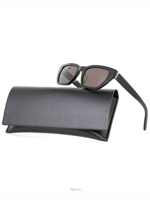 Cat eye sunglasses SLM127 F black silver YSL logo - SAINT LAURENT - BALAAN 10