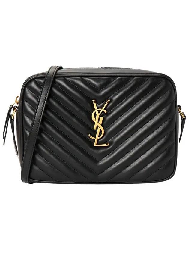 Lou Logo Quilting Cross Bag Black - SAINT LAURENT - BALAAN 3