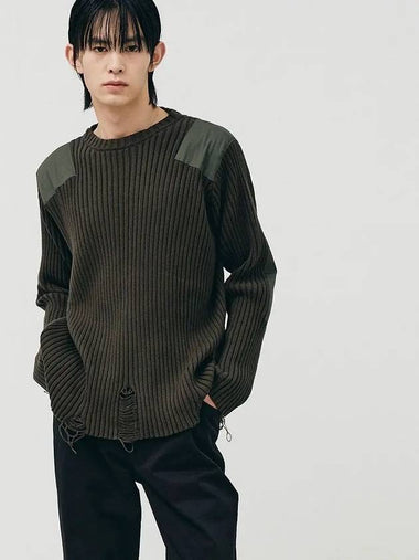 Cotton Damage Combat Knit Khaki - NOIRER - BALAAN 1