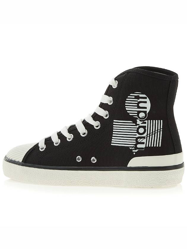 Women's Benkeenh Logo High Top Sneakers Black - ISABEL MARANT - BALAAN 4