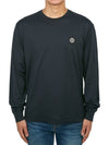 Chest Patch Long Sleeve T-Shirt Blue - STONE ISLAND - BALAAN 2