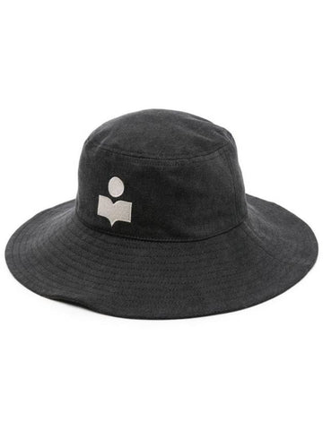 Delya Embroidered Logo Bucket Hat Black - ISABEL MARANT - BALAAN 1