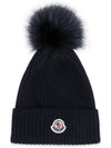 Kids Infant Pom Beanie Navy 3B00014 M1131 742 - MONCLER - BALAAN 3