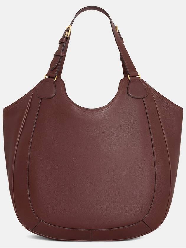 Women s Leather Mio Shopper Shoulder Bag Chestnut - CELINE - BALAAN 3