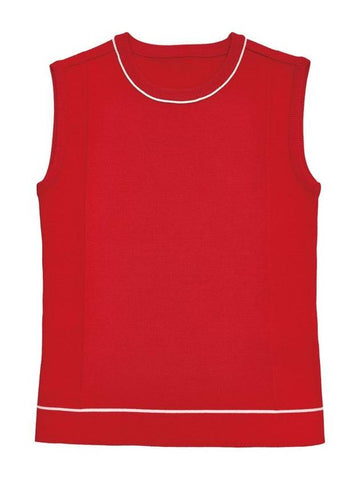 Jacquard round sleeveless knitred - BUTTONPLAY - BALAAN 1