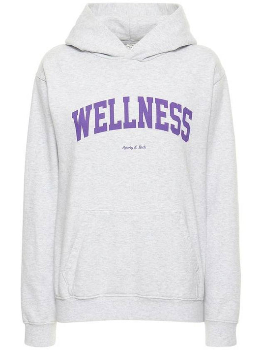 Wellness Ivy Cotton Blend Hooded Top Heather Gray - SPORTY & RICH - BALAAN 1