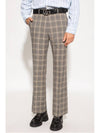 Men's Check Linen Wool Tailored Straight Pants Grey - GUCCI - BALAAN 4