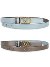 Reversible Vlogo Signature Leather Belt Blue - VALENTINO - BALAAN 3