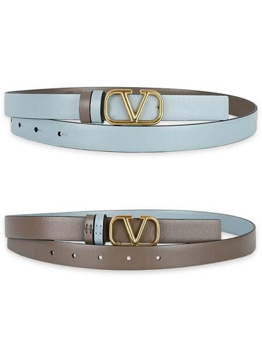 Reversible Vlogo Signature Leather Belt Blue - VALENTINO - BALAAN 1