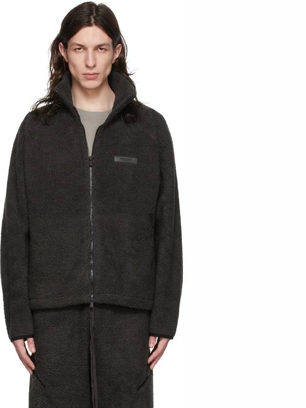 Polar Fleece Shearling Zip-Up Jacket Black - FEAR OF GOD ESSENTIALS - BALAAN 4