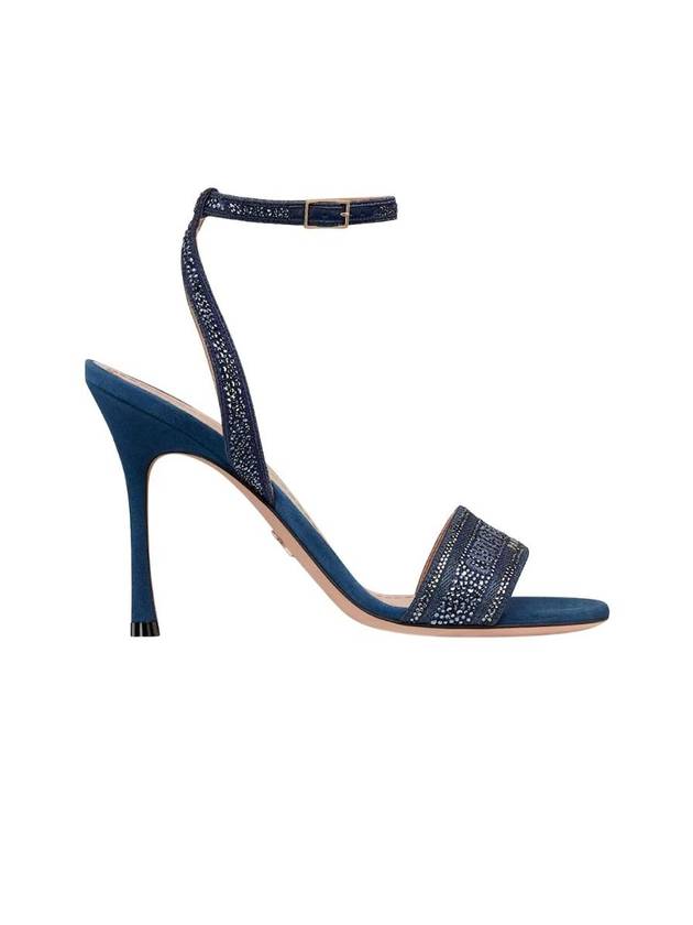 Dway Embroidered Cotton Sandals Heels Royal Blue - DIOR - BALAAN 1