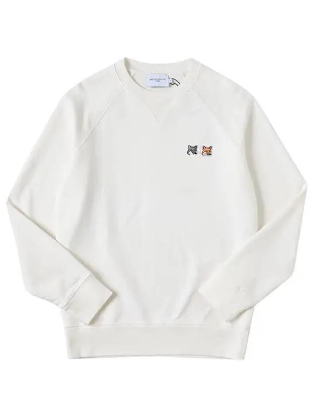 Double Fox Head Patch Classic Sweatshirt Ecru - MAISON KITSUNE - BALAAN 3