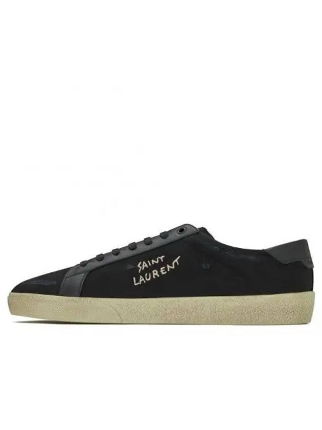 Court Classic SL06 Canvas Smooth Leather Low Top Sneakers Black - SAINT LAURENT - BALAAN 2