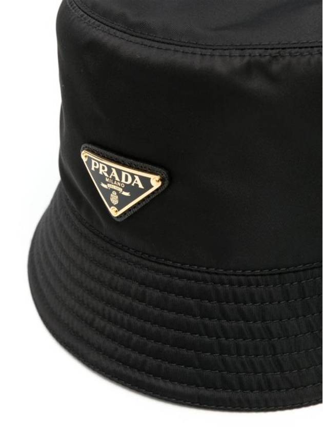 Re-Nylon Triangle Logo Bucket Hat Black - PRADA - BALAAN 3