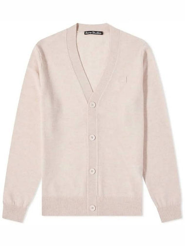 Keve Face Wool V-neck Cardigan Faded Pink Melange - ACNE STUDIOS - BALAAN 1