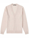 Keve Face Wool V-neck Cardigan Faded Pink Melange - ACNE STUDIOS - BALAAN 1