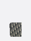 Compact Vertical Oblique Jacquard Canvas Card Wallet Black Beige - DIOR - BALAAN 3