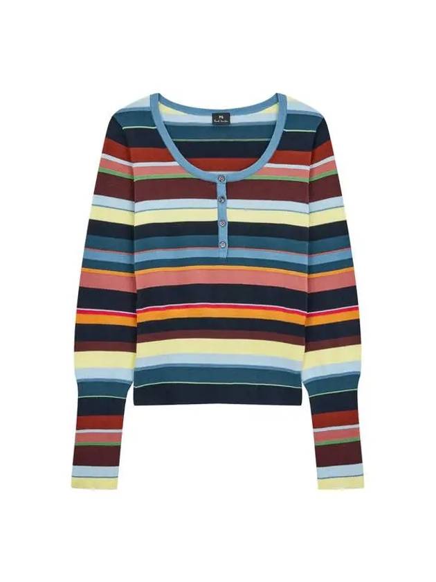 PS Women s Striped Cotton U Neck Knit Multi - PAUL SMITH - BALAAN 1