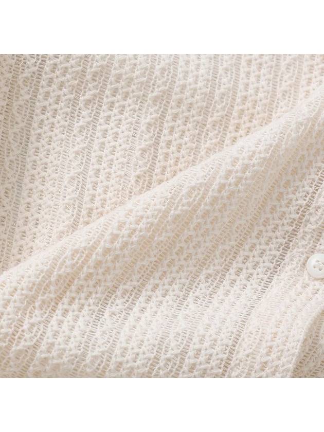 Cotton Crochet Slim Shirt Ivory - NOIRER FOR WOMEN - BALAAN 7