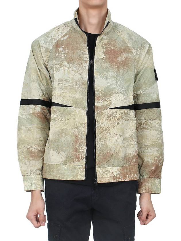 Dissolving Grid Camo Zip-up Jacket Beige - STONE ISLAND - BALAAN 4