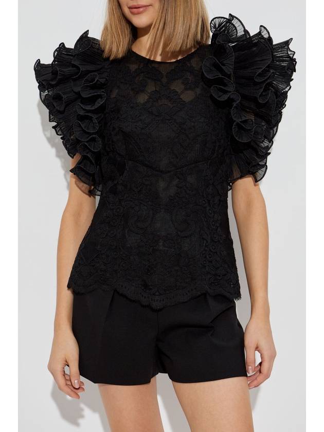 Zimmermann Lace Top With Ruffles, Women's, Black - ZIMMERMANN - BALAAN 3