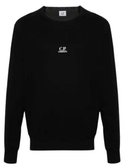 Light Fleece Logo Sweatshirt Black - CP COMPANY - BALAAN 2