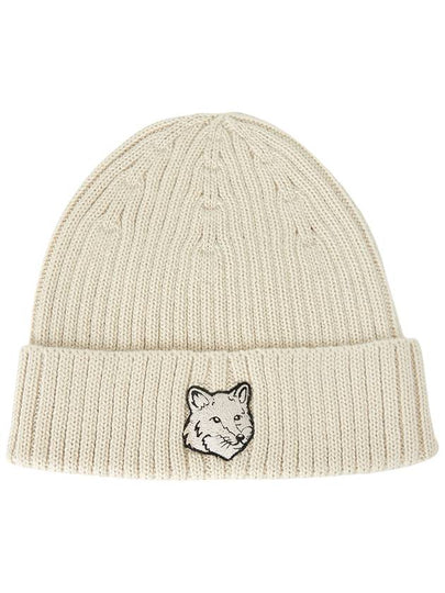 Wool Fox Head Beanie Light Beige - MAISON KITSUNE - BALAAN 2