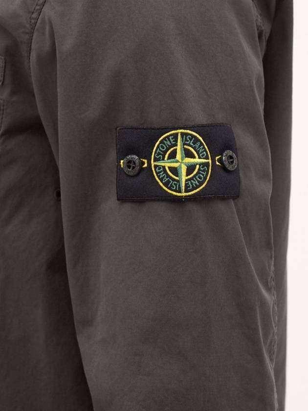 Wappen Patch Supima Twill Stretch Cotton Zip-up Jacket Grey - STONE ISLAND - BALAAN 9