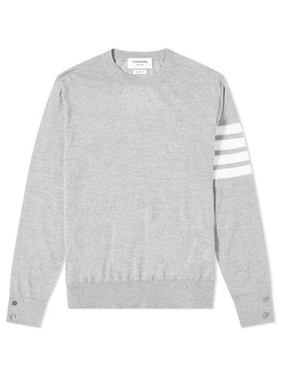 4 Bar Stripe Classic Wool Knit Top Light Grey - THOM BROWNE - BALAAN 2