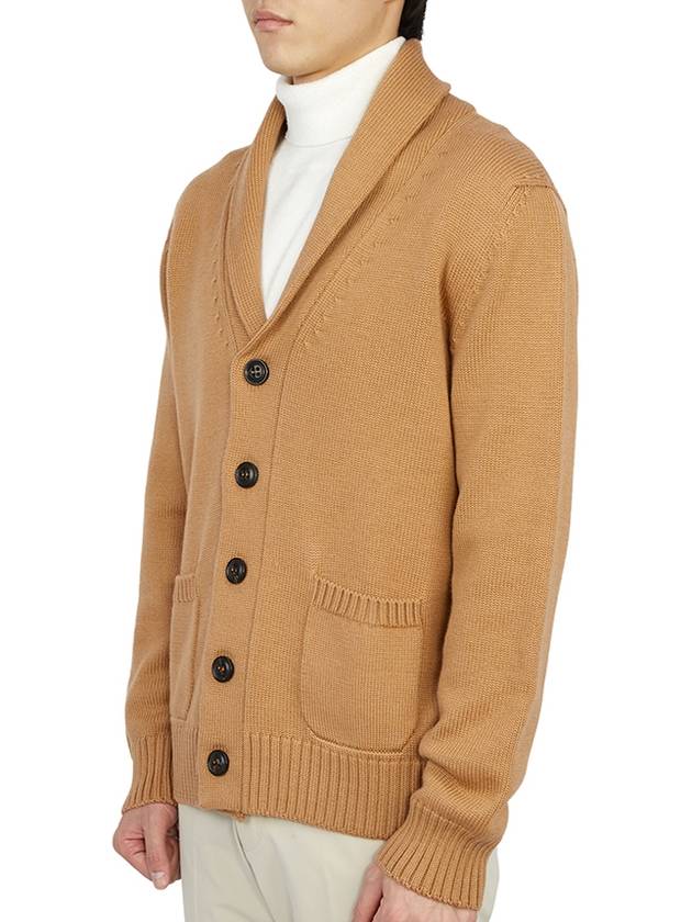 Men's Button Wool Cardigan Brown - DRUMOHR - BALAAN 3