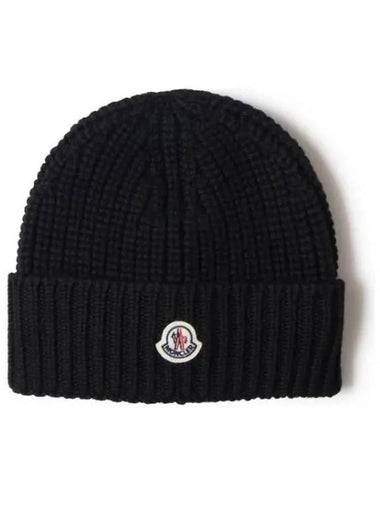 3B00048 M1131 999 Logo Patch Wool Beanie 938848 - MONCLER - BALAAN 1