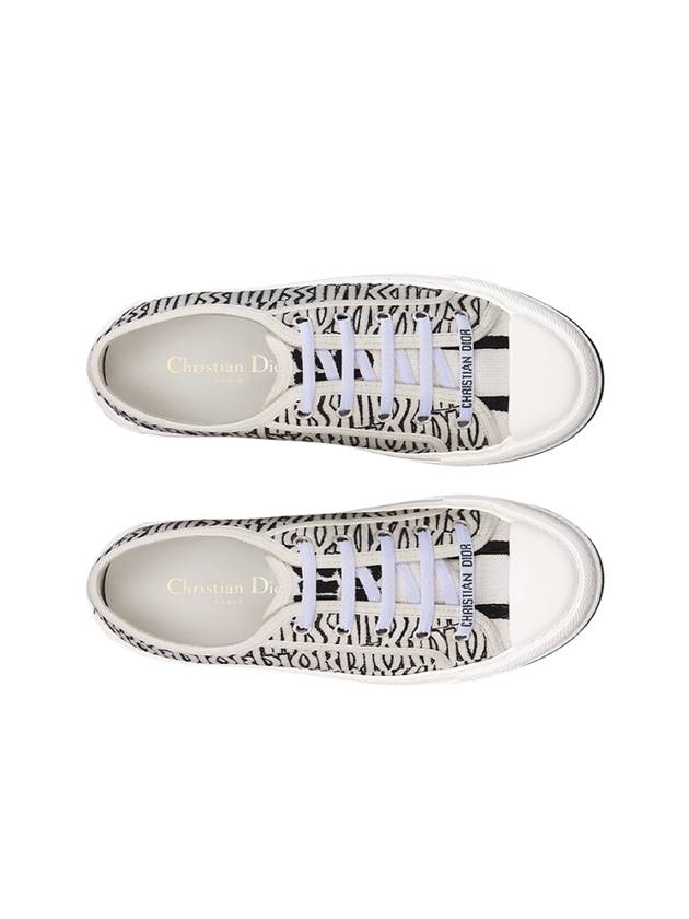 Walk N Embroidered Cotton Platform Low Top Sneakers Black White - DIOR - BALAAN 3